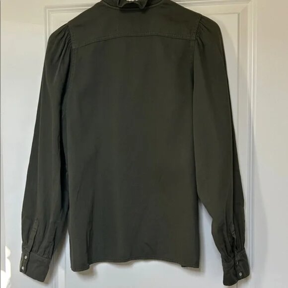 ba&sh Olive Green Axelle Blouse size 1 (S) - Picture 3 of 7